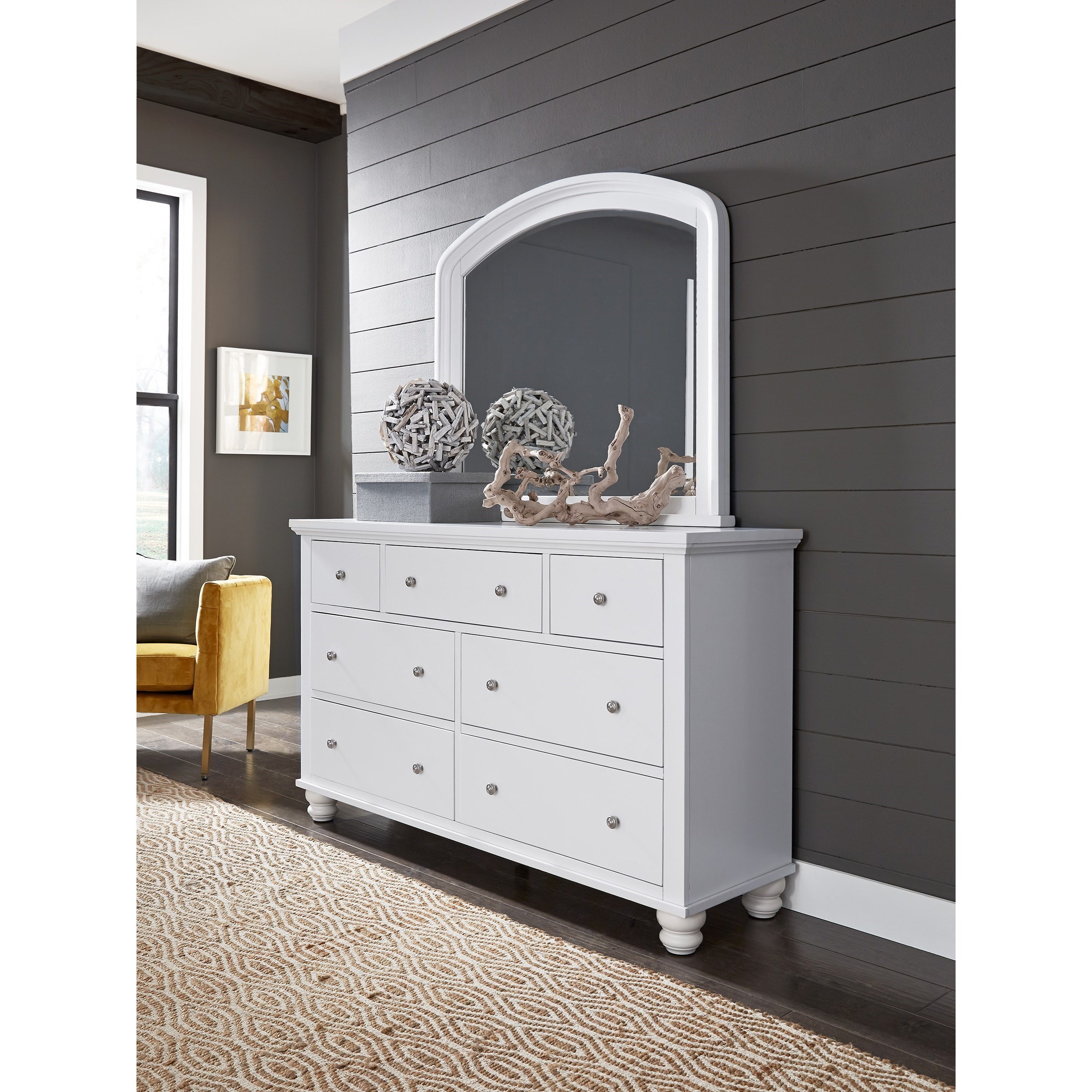 Aspenhome Cambridge CB Double Dresser Mirror Reeds Furniture Dresser Mirrors